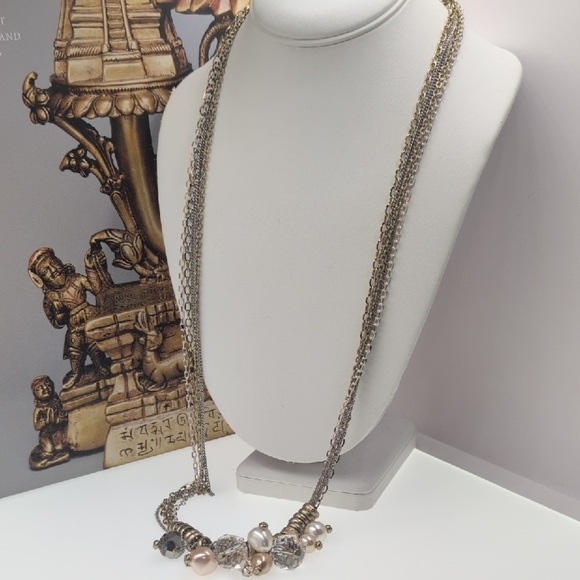 Chico's Gold and Silver Contemporary Necklace - Picture 1 of 4
